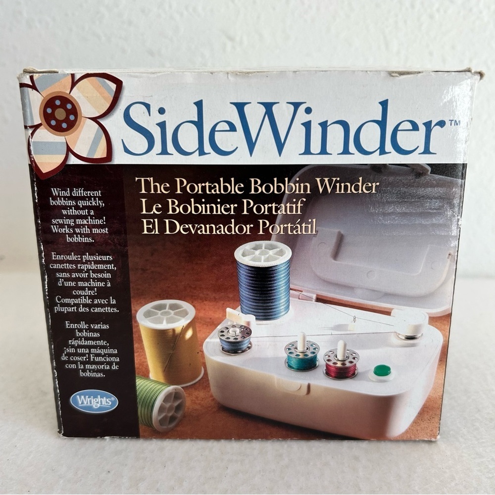 Wright's SideWinder Sewing Thread Portable Bobbin Winder w/AC Adapter Tested
